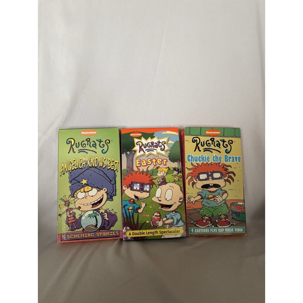 Rugrats VHS Angelica Knows Best, Easter, Chuckie the Brave Orange VHS Shell